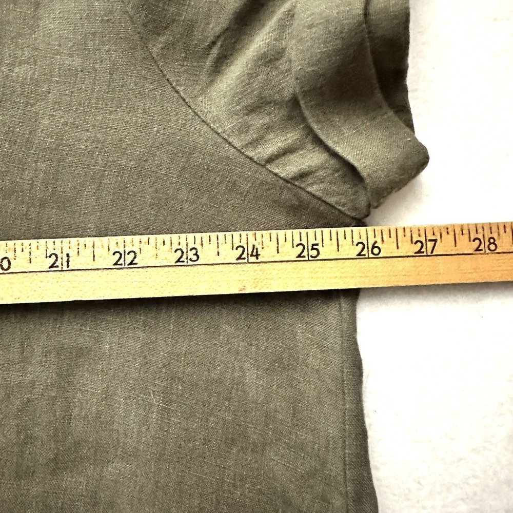 Ruti Drifter S/M Oversized 100% Linen Hi-lo Top Lagenlook Olive Artsy Nonchalant - Picture 7 of 12